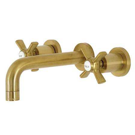 KS8127ZX Millennium 2-Handle Wall Mount Bathroom Faucet, Brushed Brass
